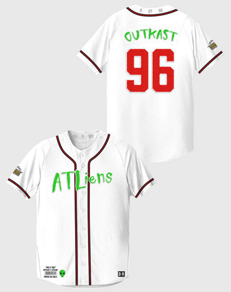 Men's White ATLiens #96 25th Anniversary Stitched Baseball Jersey